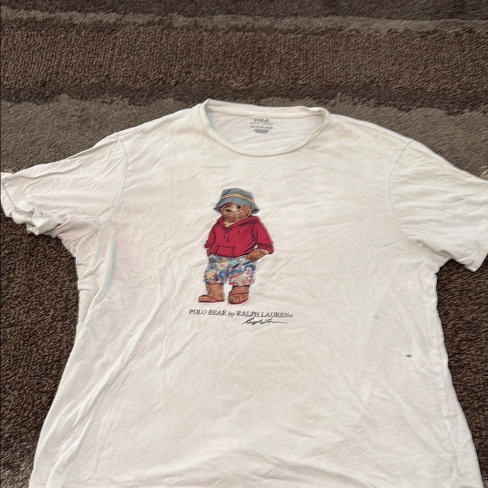 Polo by Ralph Lauren Kids White Tee with Bear Design